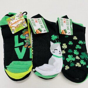 Rugrats ST. PATRICKS DAY socks 9 Pairs Clovers Cats Irish Rainbows Hats